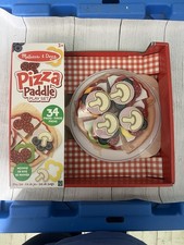 Melissa  Doug Wooden Pizza Paddle PlaysetTopping 34 Piece Sealed