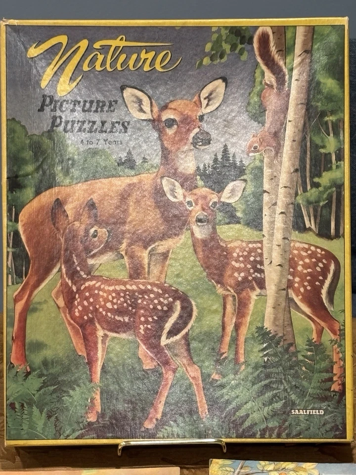 Vintage Saalfield Nature Picture Puzzles Set of 6 w Original Box Complete RARE - Image 2 of 4