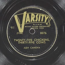 JUDY CANOVA Ain'T Nobody / Chickens Cows VARSITY 8076 VG 78 1939 Vocal 10" Pop