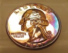 1961  Gem Proof Quarter 90% Silver MONSTER  RARE BLUE    TONING  #407 ~ 8