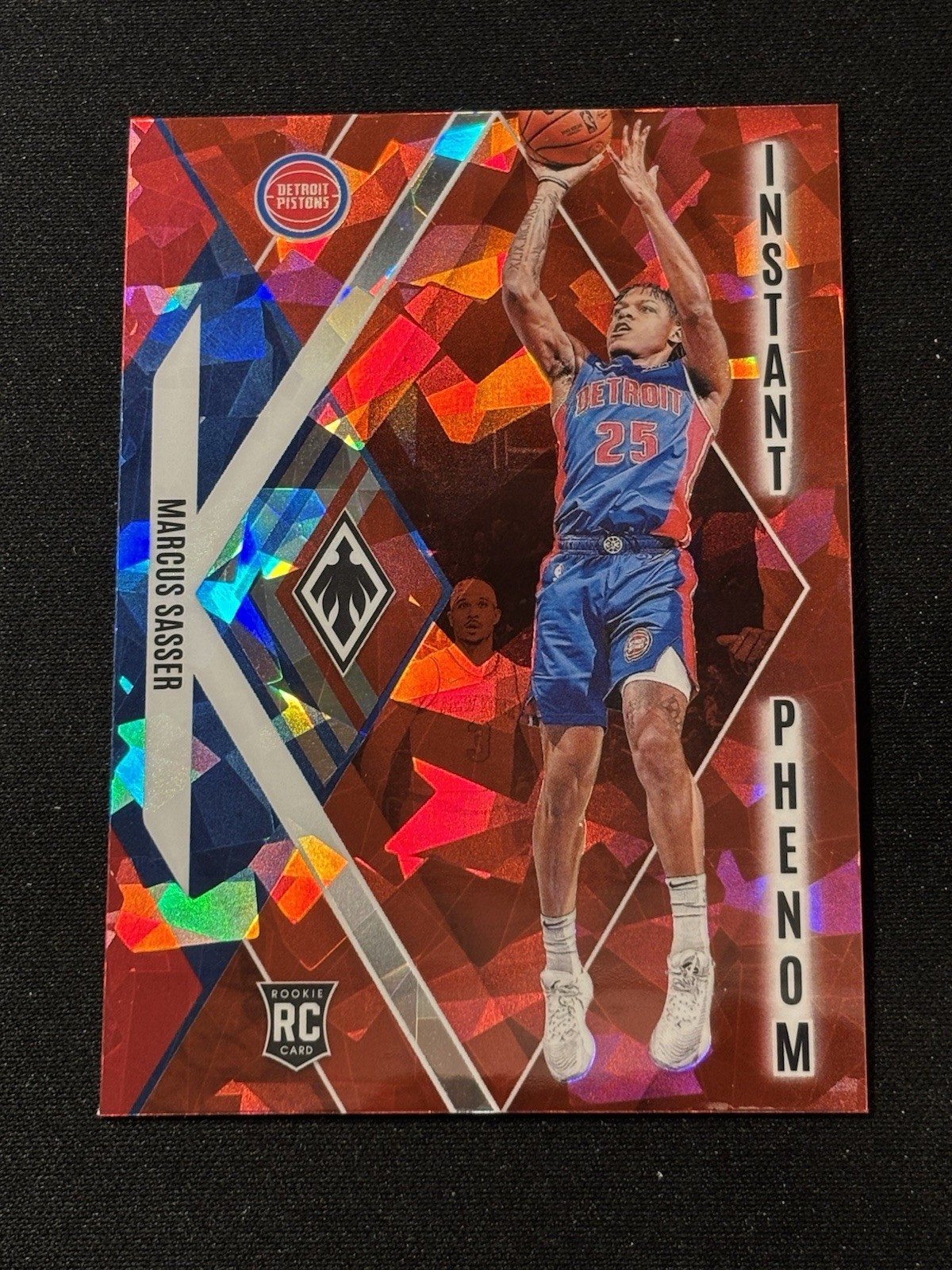 2023-24 Panini Phoenix MARCUS SASSER Instant Phenom Red Cracked Ice Rookie #18