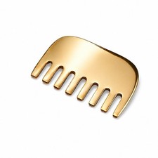 VEDATOUCH Sin Mango Kansa Peine Bronce Metal Peine para Control de Caídas de Caídas de Cabello