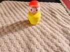 vintage 1970s Fisher Price Little People- boy with cap and yellow body
