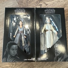 SDCC Hasbro Star Wars Black Series Rey Jedi Training Luke Skywalker Jedi Master