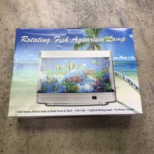 NIB Living Aquarium Dual Sided Rotating Motion Fish Night Light Virtual Ocean