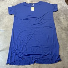 Plus Size 4X Nightgown Lounge Sleep Tee Dress Blue Soft Knit Recliner NYC