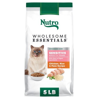 NUTRO WHOLESOME ESSENTIALS Natural Dry Cat Food, Sensitive Cat Chicken, Rice & P