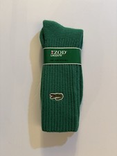 Vintage IZOD LACOSTE GREEN SOCKS MEN S One Size Crocodile LOGO 70s-80s NOS