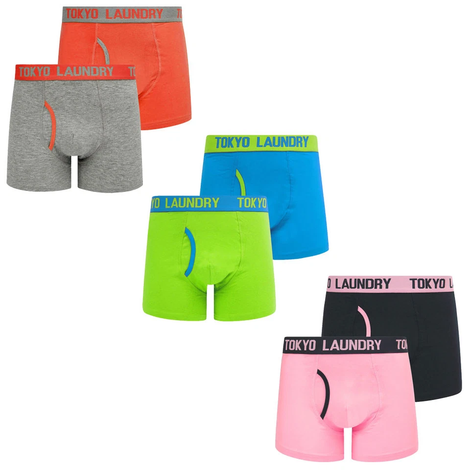 Tokyo Laundry Boxer Shorts Men's 2 Pack Stretch Cotton Boxers Underwear Elastic