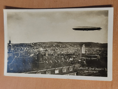 Postkarte AK Foto Zeppelin Stuttgart gelaufen 1928 F13