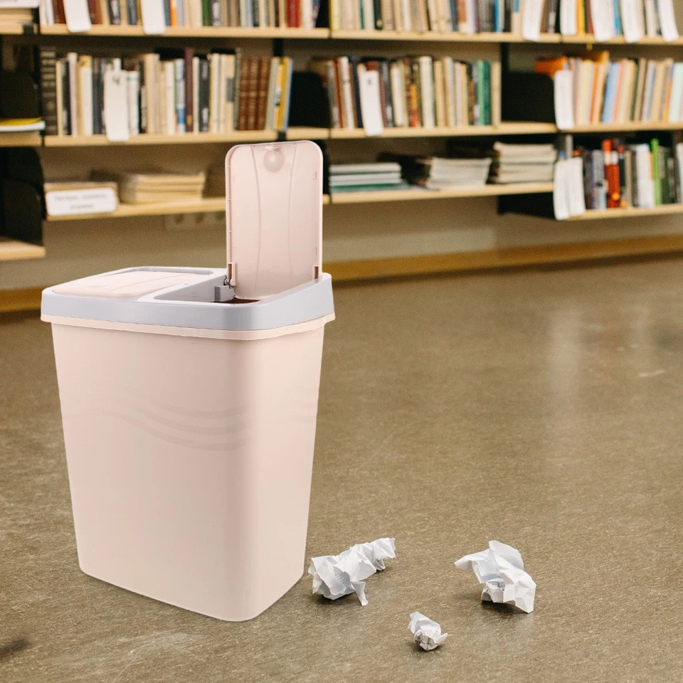  Badezimmer Mülleimer mit Klappdeckel – 18L Abfalleimer mit Doppelkammer – - Bild 4 von 4