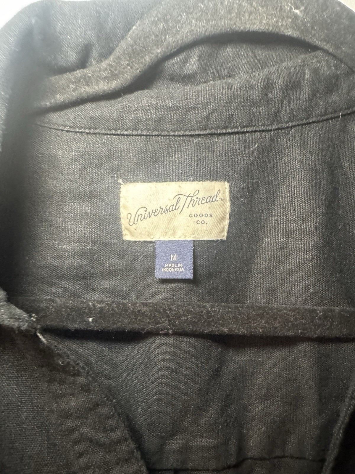 Universal Thread Black Button Down Lino/Rayon  Sh… - image 3