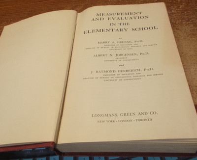 Measurement and Evaluation in the Elementary School - 1951 - w/ Placement Chart