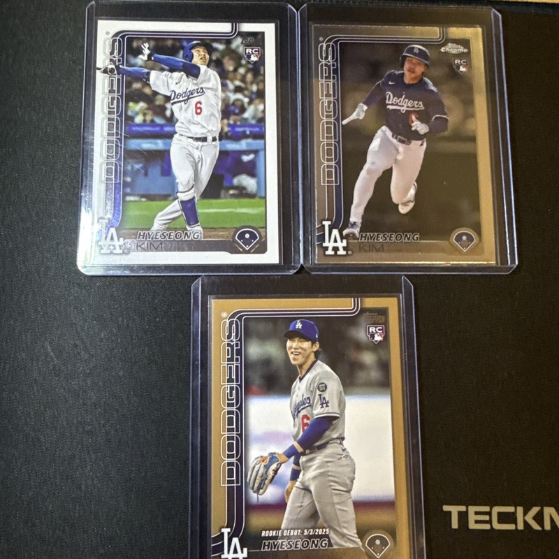 2025 Topps Hyseong Kim Lot - Dodgers (3 Card) Rookie Lot