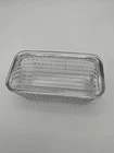 Anchor Hocking 1932 Vintage Design Clear Ribbed Glass Refrigerator Dish W/Lid