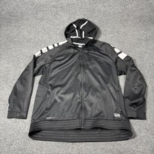Nike Jacket Mens 3XL Black Hooded Full Zip Elite Therma-FIT Track Fleece Warm