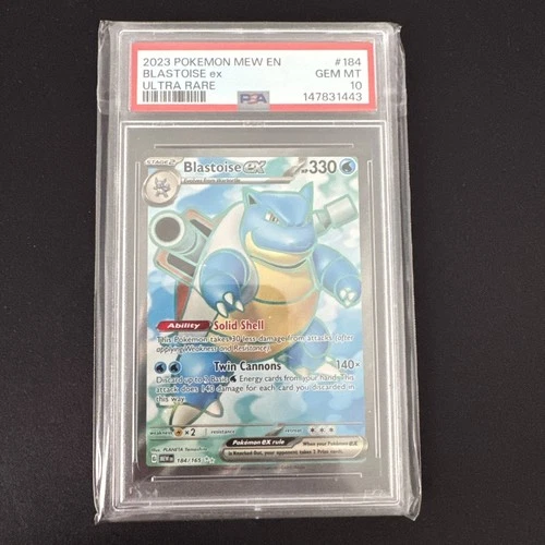 Blastoise ex 184/165 Pokemon Scarlet & Violet 151 Ultra Rare PSA 10