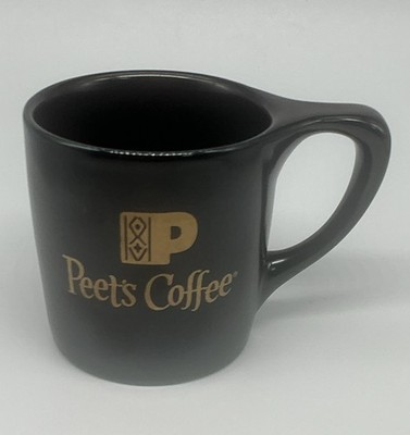Peet s Coffee & Tea 50th Anniversary Mug   Gold Logo   10oz Ceramic Cup