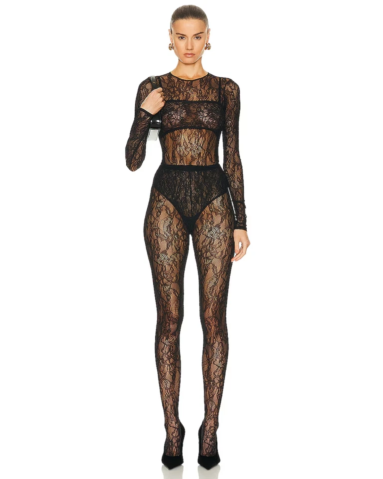 WARDROBE.NYC Lace Tights in Black L NWOT $300 - Image 4 of 4