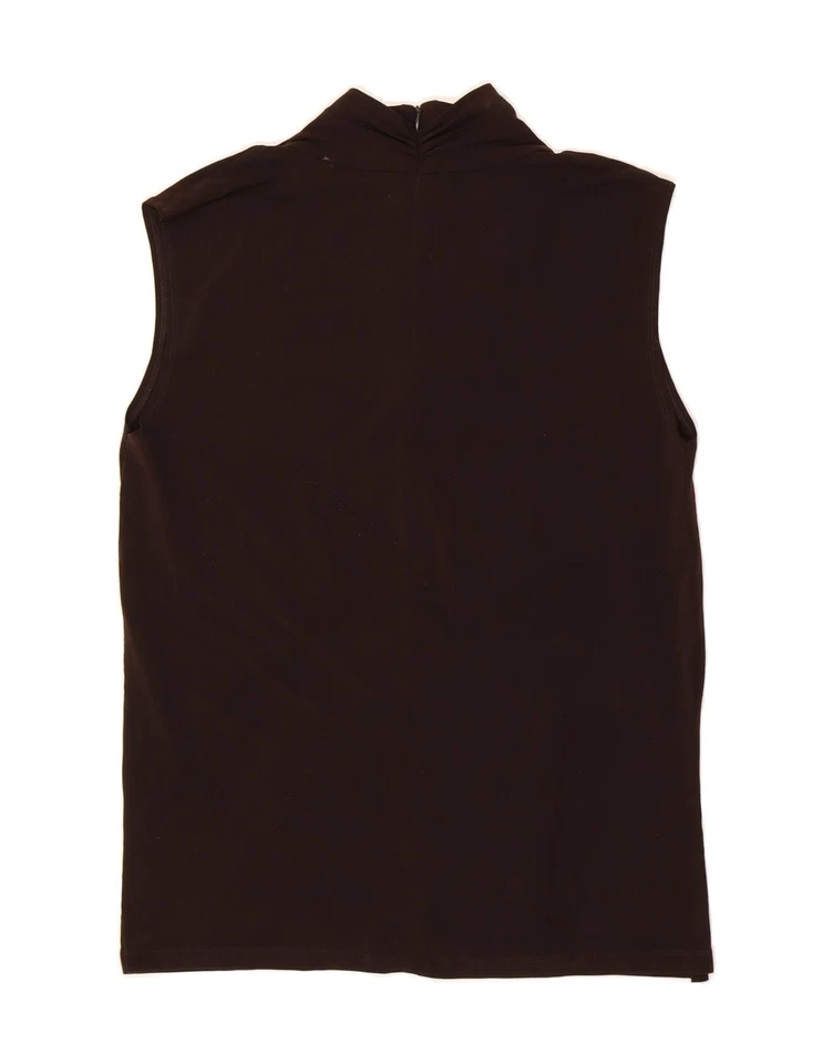 Blusa Top LAURA ASHLEY Mujer Sin Mangas UK 22 3XL Marrón Poliéster DK23 Foto 2 de 4