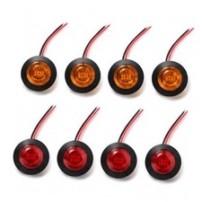 3/4 Inch Amber Red Led Side Marker Lights 12V Round Mini Clearance Lights