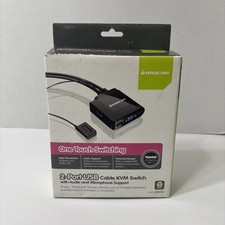 IOGEAR 2-Port KVM Switch w/ Audio & Microphone GCS72U – New
