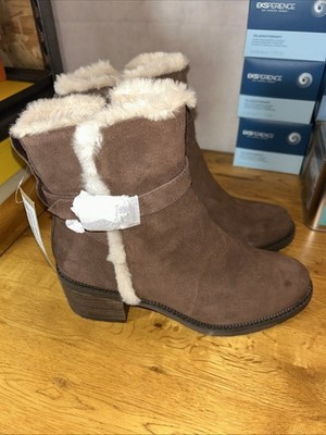 Toms Hailey Buckle Wildleder dunkelbraune Damenstiefel. Neu ohne Karton Größe UK 6