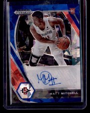 2021 Prizm Draft Picks Matt Mitchell Draft Picks Autographs Prizms Blue Ice #/75