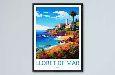Lloret De Mar Travel Print Wall Art Lloret De Mar Wall Hanging Home Décor Lloret