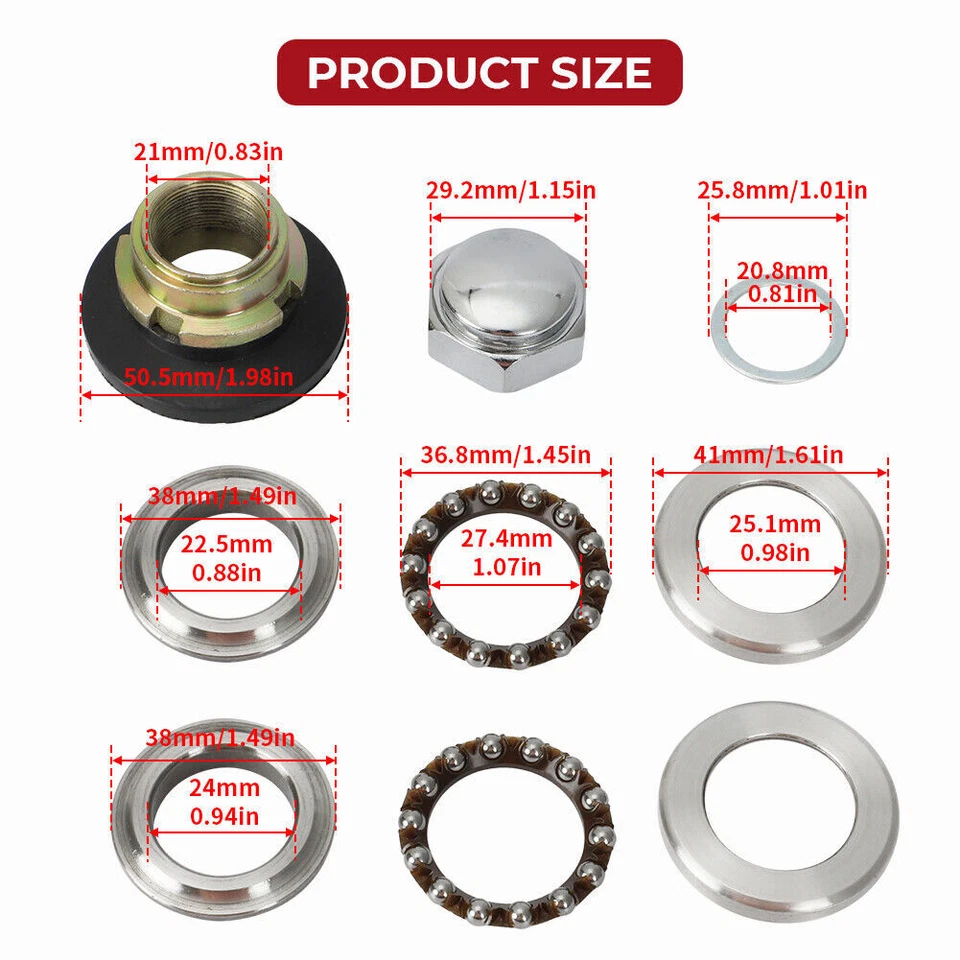 Cojinete de vástago de dirección para Honda XR50R XR70R XR75 XR80 XR100 XR185 XR200 1973-03 Foto 4 de 4