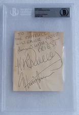 JUDAS PRIEST KK DOWNING GLENN TIPTON BAS BECKETT COA SLABBED SIGNED AUTOGRAPHED