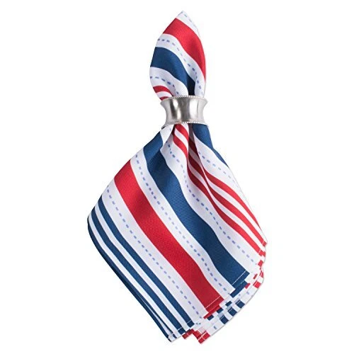  Patriotic Stripes Tabletop Collection, Stain Resistant & Napkin Set, 20x20" - Image 4 of 4