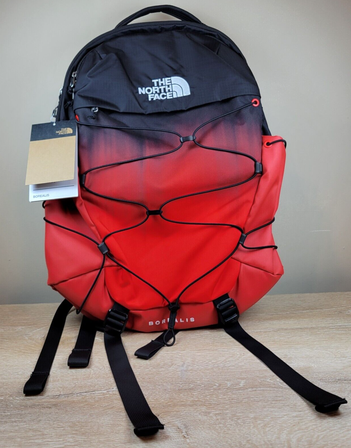 North Face Borealis Commuter 28L Laptop Backpack Fiery Red Dip Dye