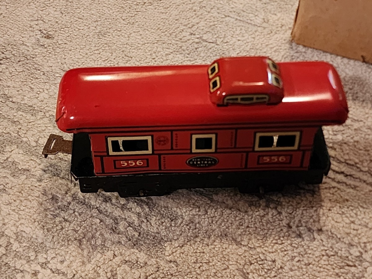 Vintage 1950's Marx Mechanical Train Set Tin Wind Up Train Set W
