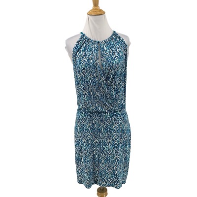 Michael Stars Mini Dress Womens Medium Blue Paisley Print Sleeveless Halter  Tie | eBay