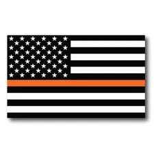 Thin Orange Line American Flag Magnet Decal 3x5 Inches Automotive Magnet for Car