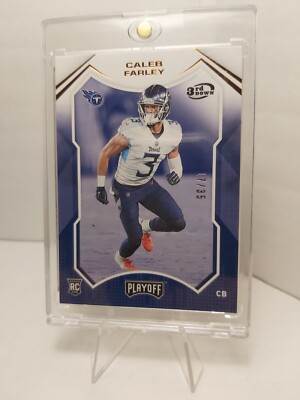 2021 Playoff Football #249 Caleb Farley RC Titans Gold Kickoff /35
