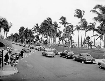 1952 Biscayne Boulevard, Miami Beach, Florida Vintage Old Photo Reprint