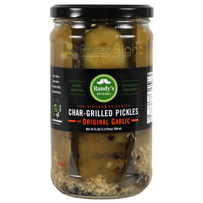 Randy's Pickles Sideburn Char-Grilled Pickles 24 Oz Gluten Free Non GMO PKL0007C