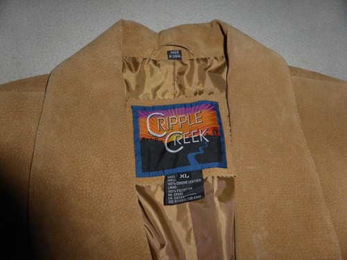 VINTAGE CRIPPLE CREEK LEATHER TAN FRINGE JACKET SIZE XL WESTERN SUEDE TASSEL - Bild 5 von 8