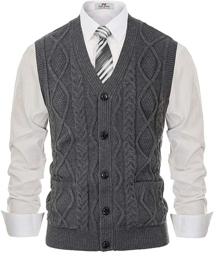 PJ PAUL JONES Men's Sweater Vest V-Neck 