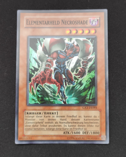 Elementary Hero Necroshade - GX1-DE001 - Holo Yugioh TCG Card German - Picture 1 of 4