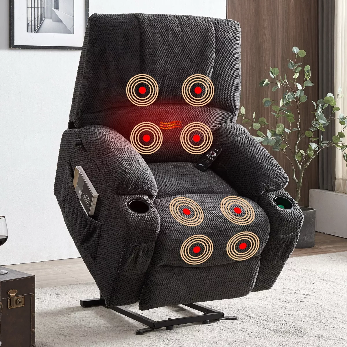 Recliner power lift chair with massage heat with control sale