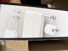 Delta 138294 Crestfield Towel Ring/Toilet Paper Holder/24" Towel Bar Chrome