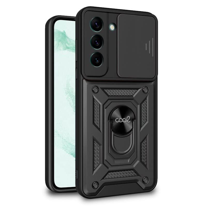 Custodia Cool per Samsung S906 Galaxy S22 Plus Hard Ring Nero (t6O)