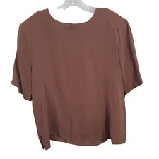 Strawbridge & Clothier NWT Sz XL Blouse Washable Textured Silk Back Keyhole VTG