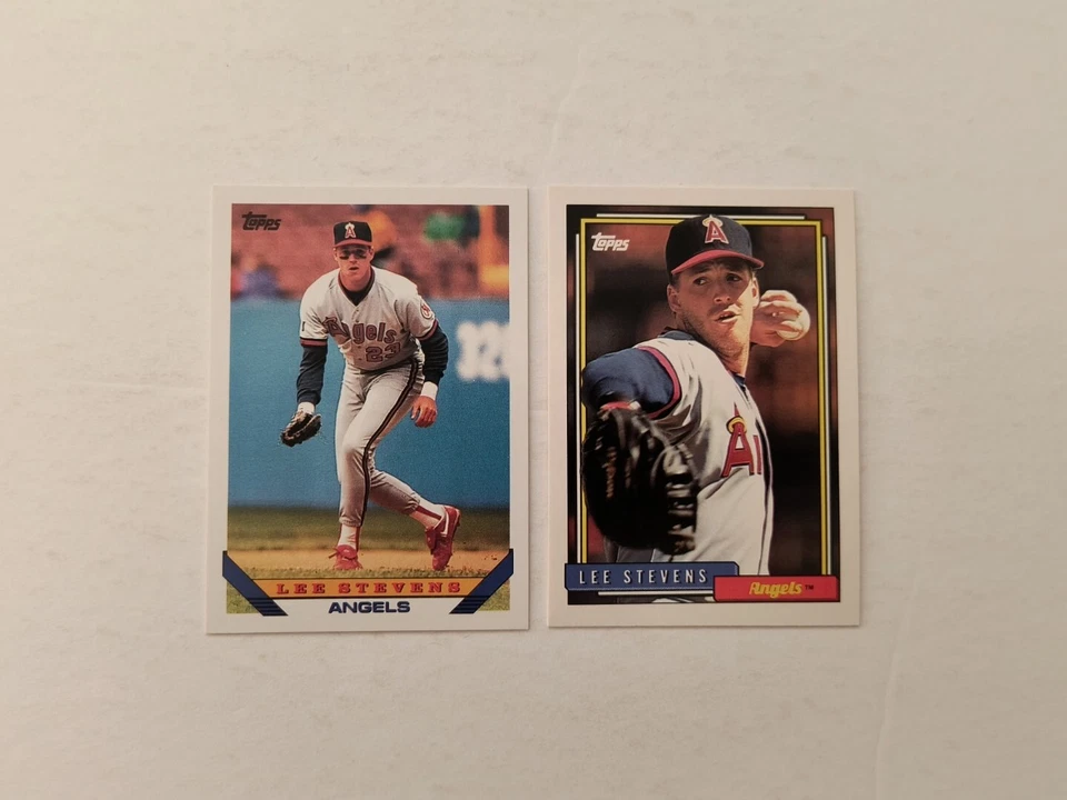 Lote de tarjetas de novato Angels RC 1990 Bowman Lee Stevens 300 1990 Donruss Rc 91 Topps Foto 4 de 4