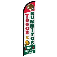 Tacos Burritos Windless Advertising Swooper Flag Food Concessions Flag