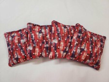 Cornhole Bean Bags - Corn Or Resin Set of 4  Patriotic Rustic Stars