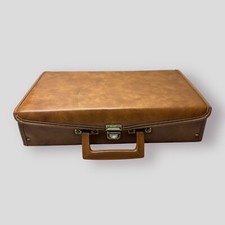 Vintage 24 Audio Cassette Tape Carry Storage Case Brown Vinyl Service Mfg USA